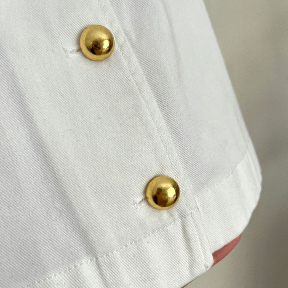 Michael Kors White Nautical Sailor Mini Skirt Gold Buttons 8 - Picture 5 of 10